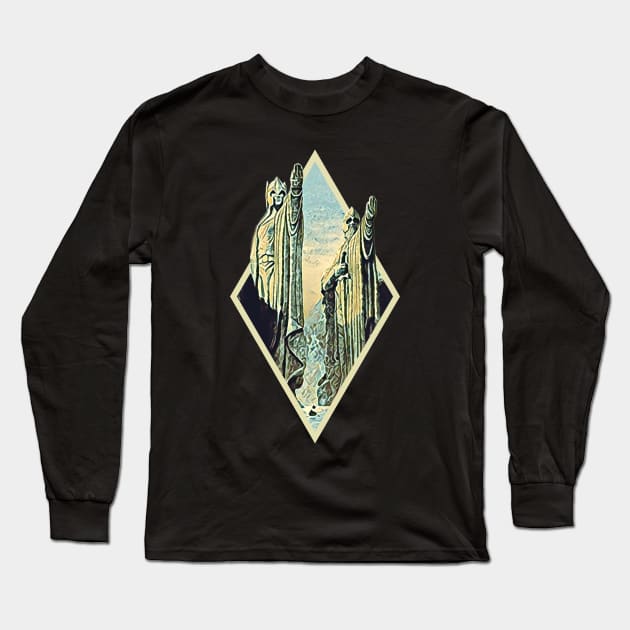 Kings by the River - Digital Art - Diamond Frame - Black - Fantasy Long Sleeve T-Shirt by Fenay-Designs